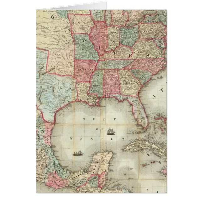 Cartão Mapa Dos Estados Unidos Da América (Frente)