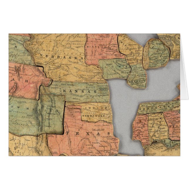 Cartão Mapa dos Estados Unidos e do Canadá (Frente Horizontal)