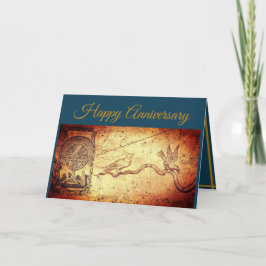 Cartão Mapa e aniversário de Azul do Sphere