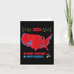 Cartão Mapa Eleitoral 2024 Merry Christmas Trump Landslid