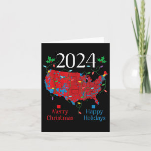Cartão Mapa Eleitoral 2024 Merry Christmas Trump Landslid