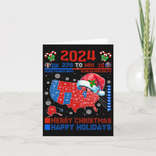 Cartão Mapa Eleitoral 2024 Merry Christmas Trump Landslid