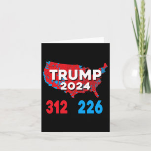 Cartão Mapa Eleitoral 2024 Trump 312 Eleições Vermelhas 2