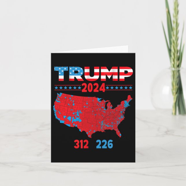 Cartão Mapa Eleitoral 2024 Trump 312 Red 2024 Res Eleitor (Frente)