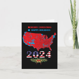 Cartão Mapa Eleitoral de Trump 2024 Feliz Feliz Ataque De