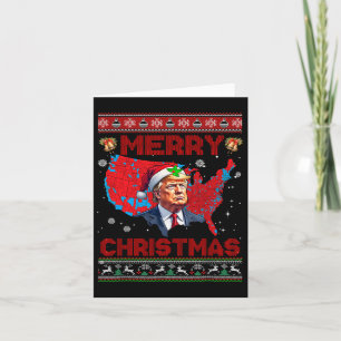 Cartão Mapa eleitoral de Trump Papais noeis de Natal Feli