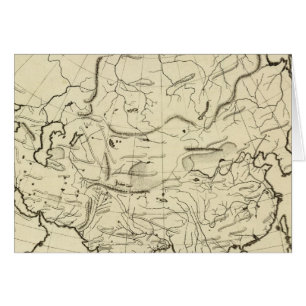 Cartão Mapa-esboço da Ásia