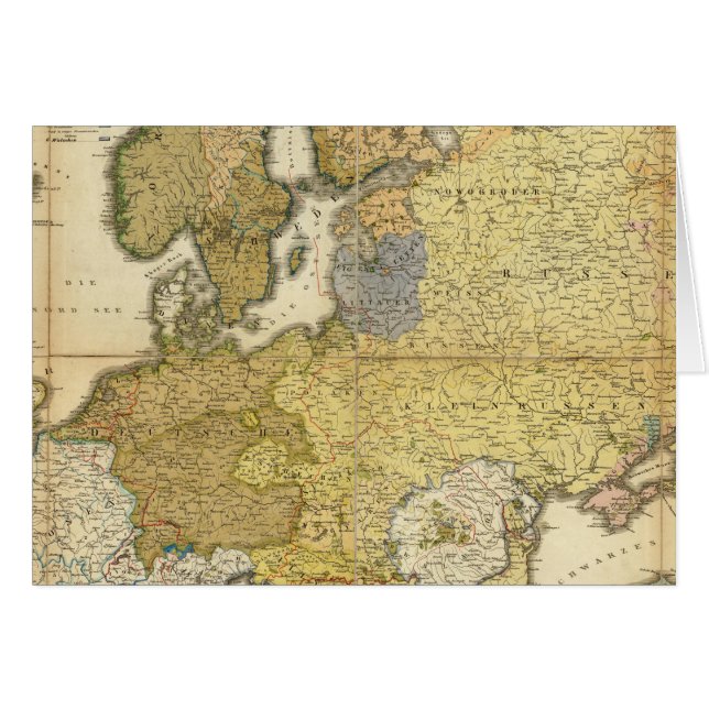 Cartão Mapa Etnográfico da Europa (Frente Horizontal)