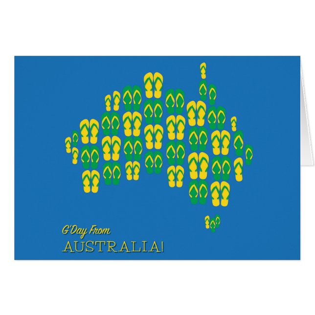 Cartão Mapa feito de canções Aussie (Frente Horizontal)