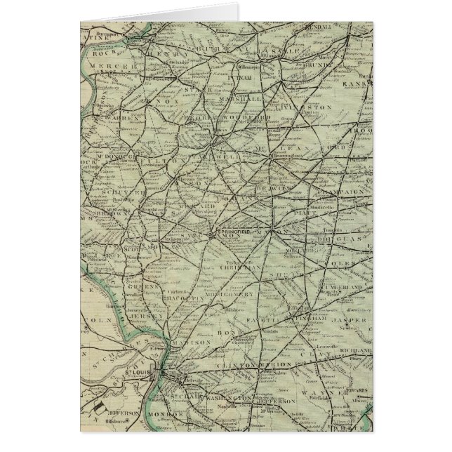 Cartão Mapa ferroviário oficial de Illinois (Frente)