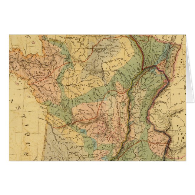 Cartão Mapa físico-mineralógico da França (Frente Horizontal)