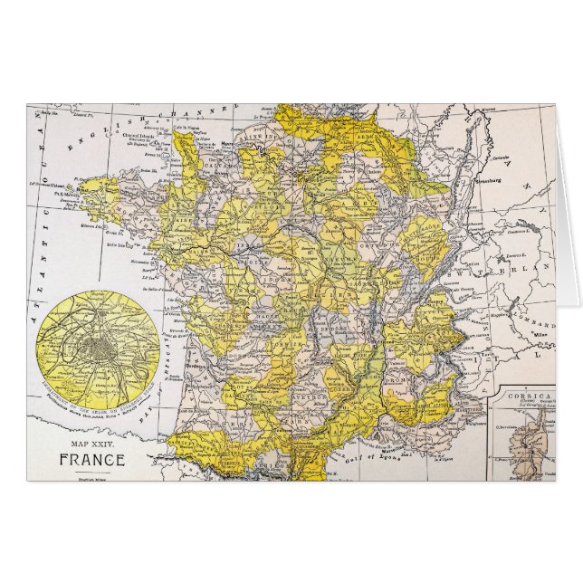 CARTÃO MAPA: FRANÇA (Frente Horizontal)