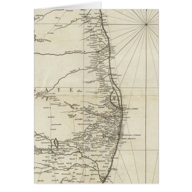Cartão Mapa geográfico da Índia (Frente)