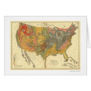 Cartão Mapa Geological de EUA 1872