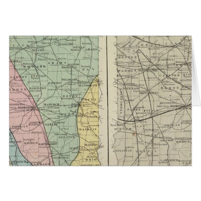 Cartão Mapa geológico de Indiana (Frente Horizontal)