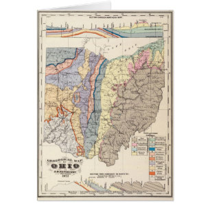 Cartão Mapa geológico de Ohio