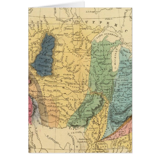 Cartão Mapa geológico dos Estados Unidos (Frente)