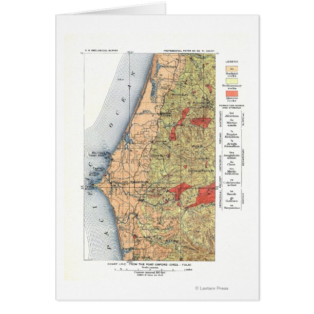 Cartão Mapa Geológico dos EUA (Frente)