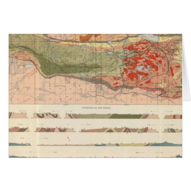 Cartão Mapa Geológico Geral do Distrito de Marquette (Frente Horizontal)