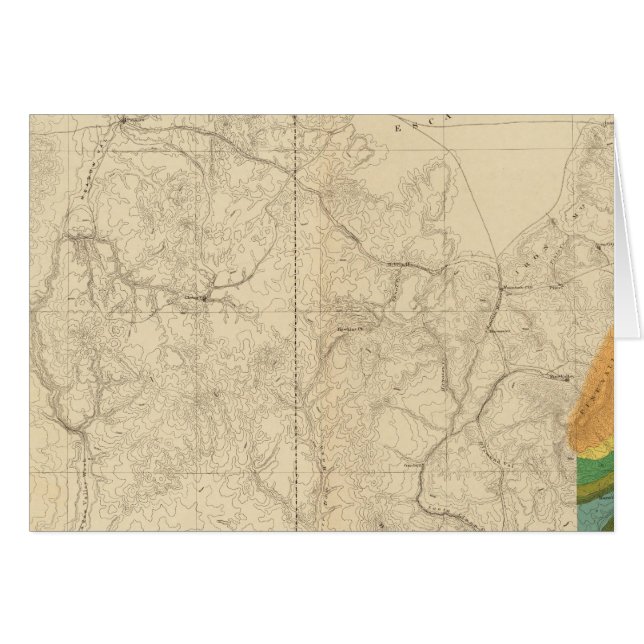 Cartão Mapa Geológico Mostrando A Parte Sudoeste (Frente Horizontal)