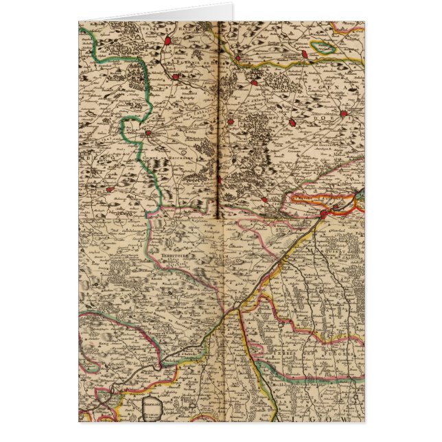 Cartão Mapa gravado das florestas da Alemanha (Frente)