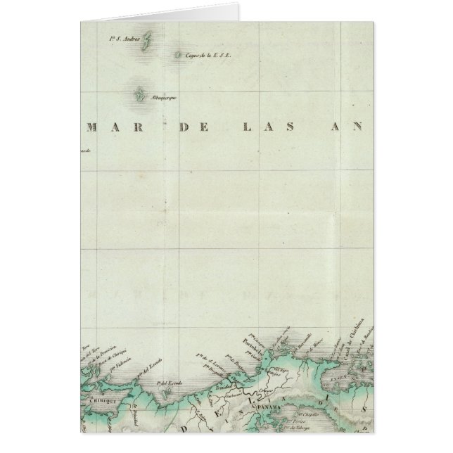 Cartão Mapa gravado do Panamá (Frente)