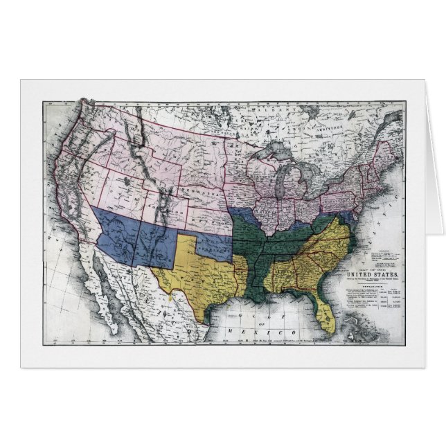 CARTÃO MAPA: GUERRA CIVIL, 1864 (Frente Horizontal)