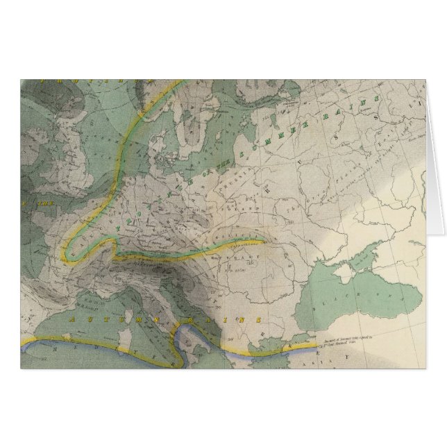 Cartão Mapa hietográfico Europa (Frente Horizontal)