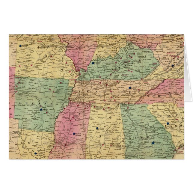 Cartão Mapa histórico e militar dos EUA (Frente Horizontal)