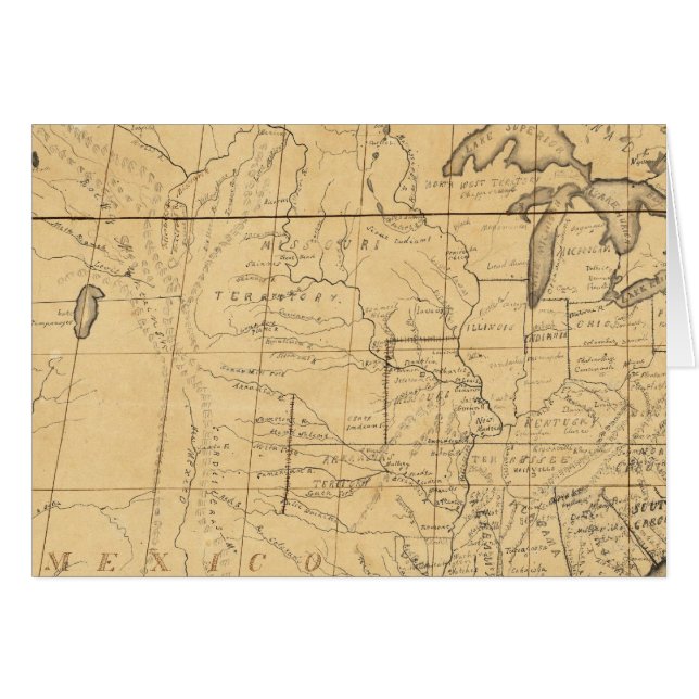 Cartão Mapa Infantil dos Estados Unidos (Frente Horizontal)