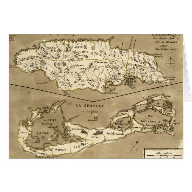 CARTÃO MAPA: JAMAICA, 1767 (Frente Horizontal)