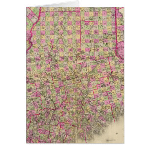 Cartão Mapa litográfico do Maine