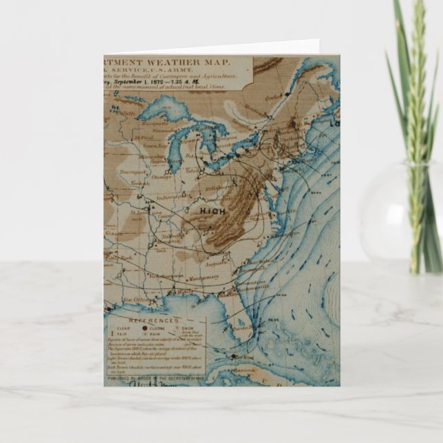 Cartão Mapa meteorológico dos EUA (Frente)