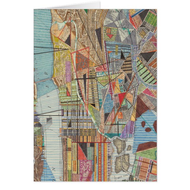 Cartão Mapa Moderno de Nova Iorque I (Frente)