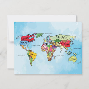 Cartão Mapa Mundial