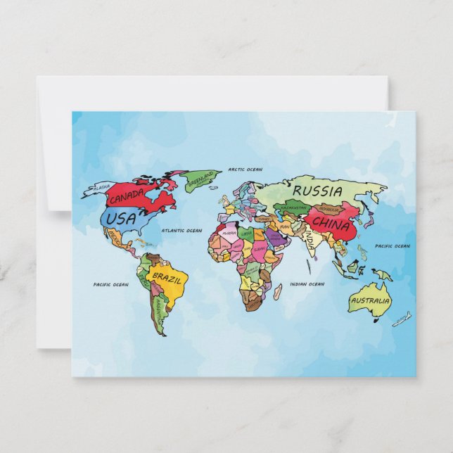Cartão Mapa Mundial (Frente)
