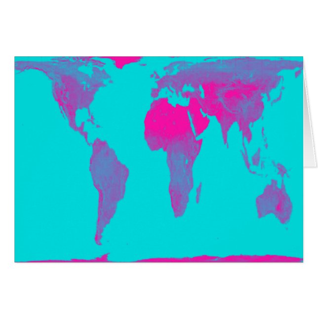 Cartão Mapa Mundial (Frente Horizontal)