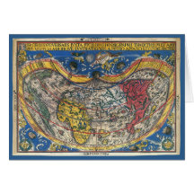 Mapa Mundial Antigo em Forma de Coração por Peter 