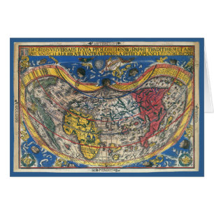 Cartão Mapa Mundial Antigo em Forma de Coração por Peter 