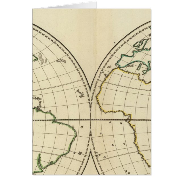 Cartão Mapa mundial com Latitude e longevidade (Frente)