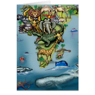 Cartão Mapa Mundial da África da Oceânia