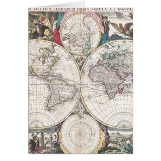 Cartão Mapa Mundial de Bormeester de 1685
