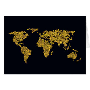 Cartão Mapa Mundial de Pontos do ouro