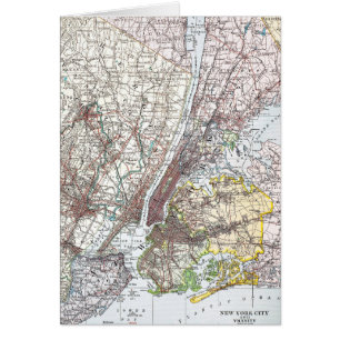 Cartão Mapa: New York-area, 1906