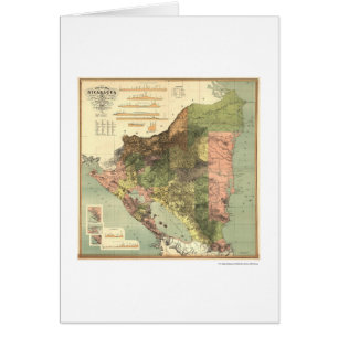 Cartão Mapa oficial de Nicarágua 1898