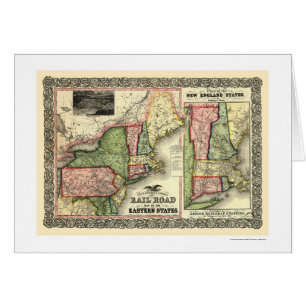 Cartão Mapa oriental 1856 da estrada de ferro dos estados