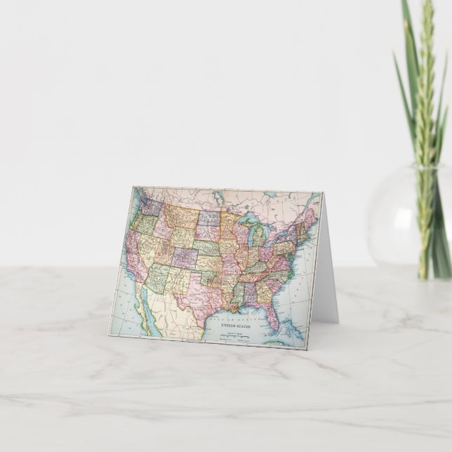 Cartão Mapa: Os Estados Unidos, 1905 (Frente)