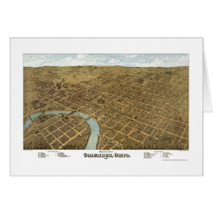 Cartão Mapa panorâmico de Columbo, OH - 1872