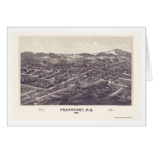Cartão Mapa panorâmico de Frankfort, New York - 1887