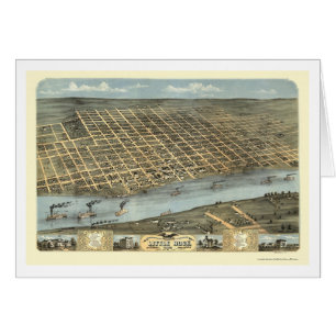 Cartão Mapa panorâmico de Little Rock, Arkansas - 1871